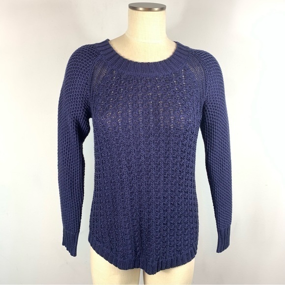 Calvin Klein Jeans Sweaters - Calvin Klein Jeans Bluish Purple Knit Pullover Sweater Crewneck Loose Knit Small